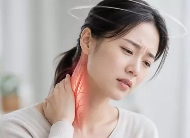 목 주변 혈류 저하